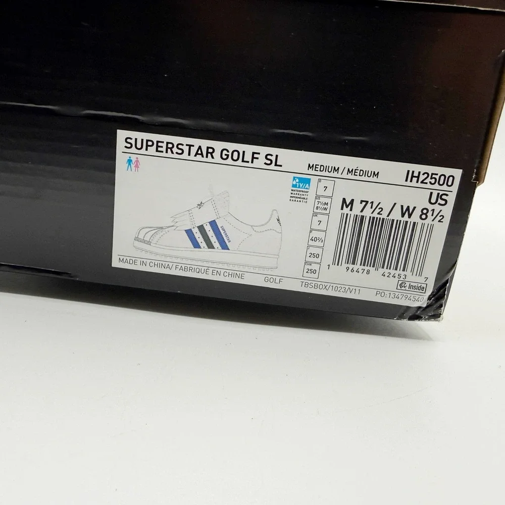Adidas Superstar SL Golf X Rolling Links Size M 7.5 / W 8.5 White/Blubird IH2500